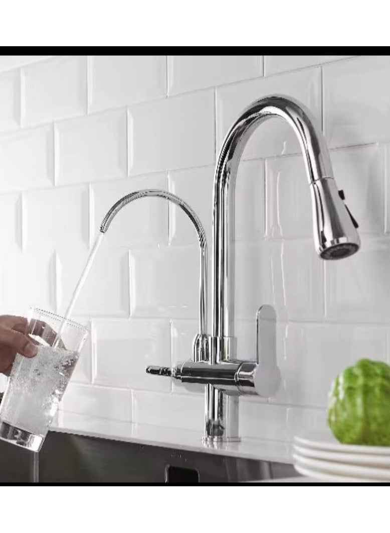 كانا خلاط/صنبور مطبخ KANA، صنبور ثلاثي الأبعاد للسحب من المطبخ مزود بصنبور مياه ساخنة وباردة، صنبور مياه شرب مباشر نقي، صنبور مغسلة. - Image 3