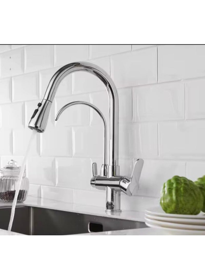 كانا خلاط/صنبور مطبخ KANA، صنبور ثلاثي الأبعاد للسحب من المطبخ مزود بصنبور مياه ساخنة وباردة، صنبور مياه شرب مباشر نقي، صنبور مغسلة. - Image 4