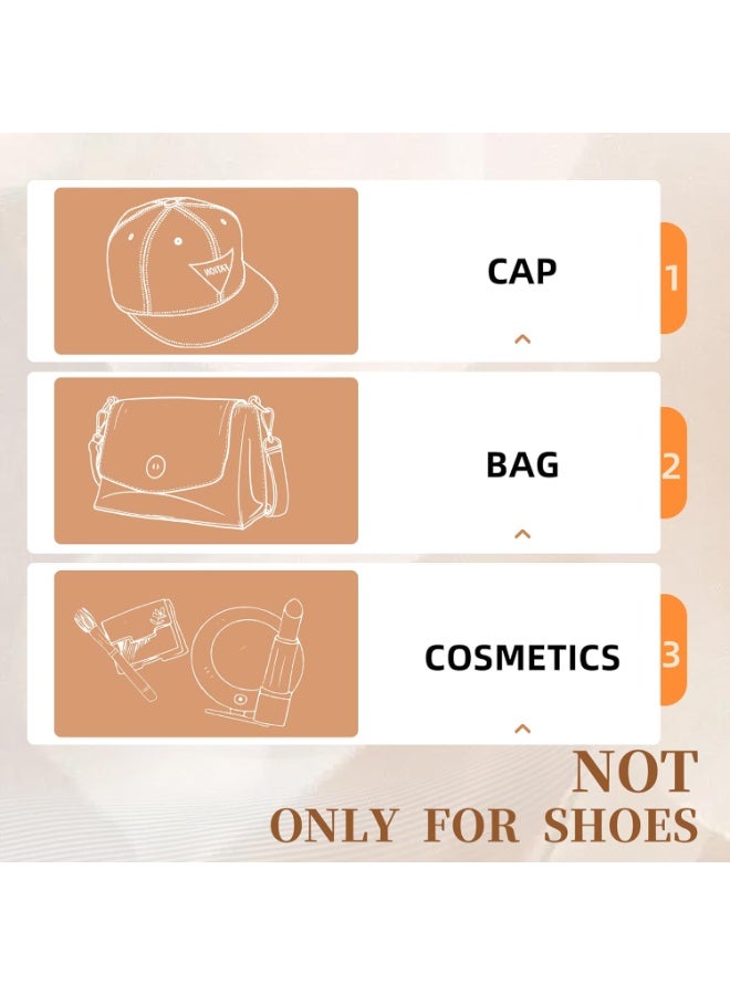 Large White Modern 3-Tier Folding Shoe Rack with Clear Door, Plastic Sneaker Boxes, Stackable Shoe Organizer for Closet, Entryway, Room, 3 Pairs - Image 4