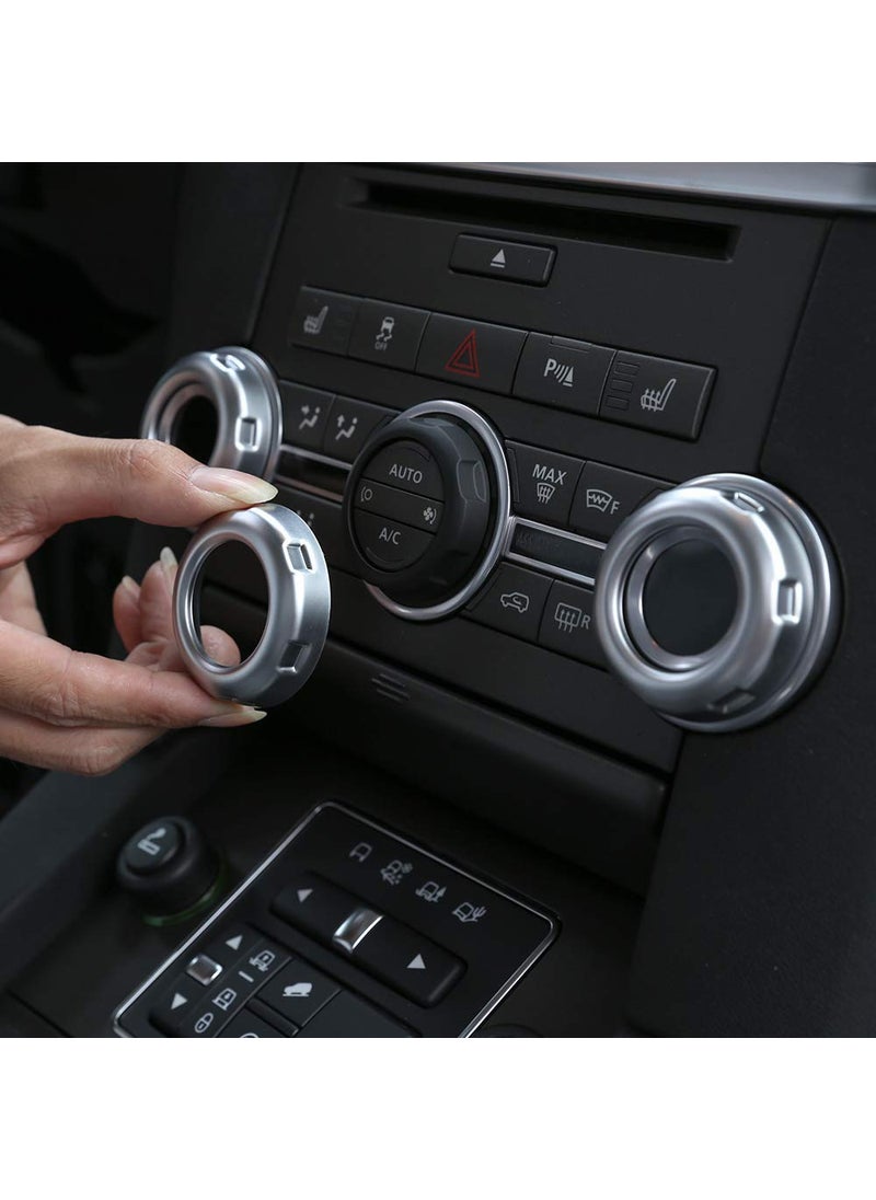 TongSheng TongSheng 5pcs Chrome Volume and Air Conditioning Knobs Trim for Land Rover Discovery 4 LR4 2010-2016 RRS 2010-2013 Freelander 2 2013-2015  - Image 1