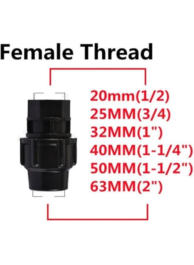 موصل سريع لأنابيب مياه البولي إيثيلين بخيط أنثوي أسود 40 مم - Image 3