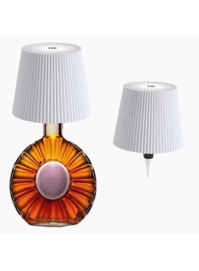 Explosions Plug-in Wine Bottle Light Wine Headlight Atmosphere Light Night Light Charging Table Lamp RGB Portable Table Lamp-Specification:White Cylinder (single Touch Rgb) + Remote Control  - Image 5