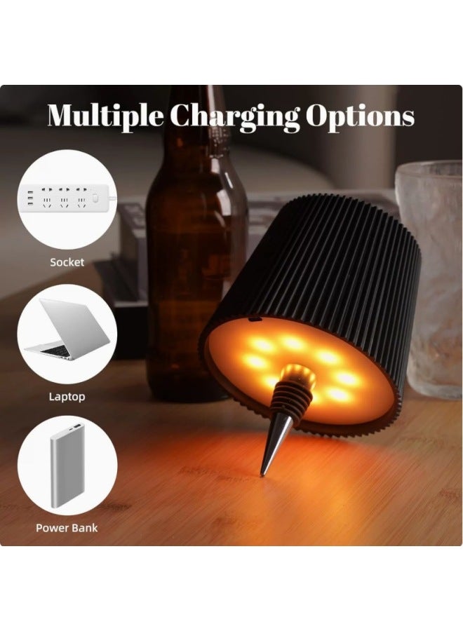 Explosions Plug-in Wine Bottle Light Wine Headlight Atmosphere Light Night Light Charging Table Lamp RGB Portable Table Lamp-Specification:White Cylinder (single Touch Rgb) + Remote Control  - Image 2