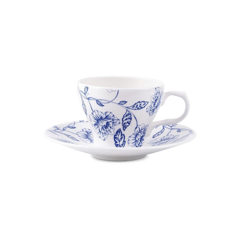 Dandy lines England by DATA Dandy Lines Liza Nilambari Floral Printed Tea Cup and Saucer Set 53012 Pack of 12 - Image 4