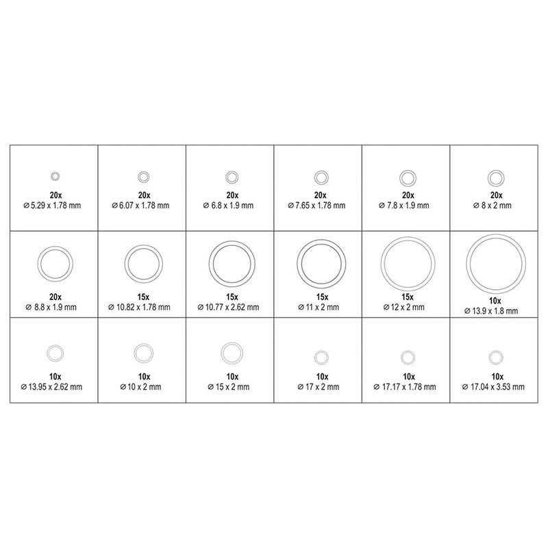 Yato Yato YT06879 One pack of 270 Pieces HNBR ORings For Air Conditioning Hand Toolsindustrial ToolsMechanical ToolsAutomobile Tools  - Image 3
