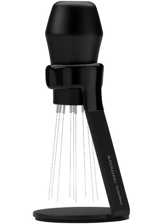 Normcore - Normcore WDT Distribution Tool with Stand V3-9 Prong Needle Espresso Stirrer - 18 Needles 0.25mm / 0.3mm Thick Spring Wires - Weiss Distribution Technique - Anodized Aluminum Handle - Image 1