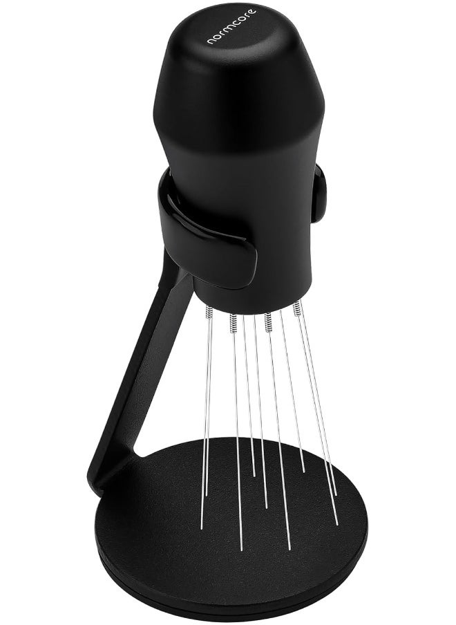Normcore - Normcore WDT Distribution Tool with Stand V3-9 Prong Needle Espresso Stirrer - 18 Needles 0.25mm / 0.3mm Thick Spring Wires - Weiss Distribution Technique - Anodized Aluminum Handle - Image 1