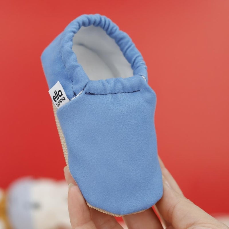 Ella Bonna Patterned Baby Booties, Non-Slip Sole, Home Nursery Shoes Slippers, Blue  - Image 5