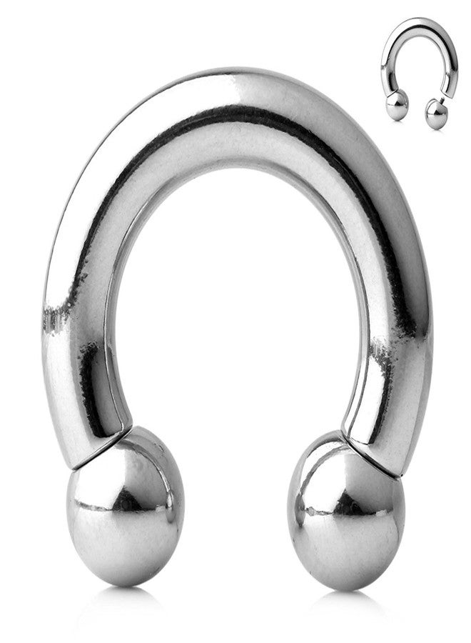 VCMART Internally Threaded Circular Barbells Horseshoe 0G 16mm 316L Surgical Steel Pierced Body Jewelry Sold Individually - Image 2