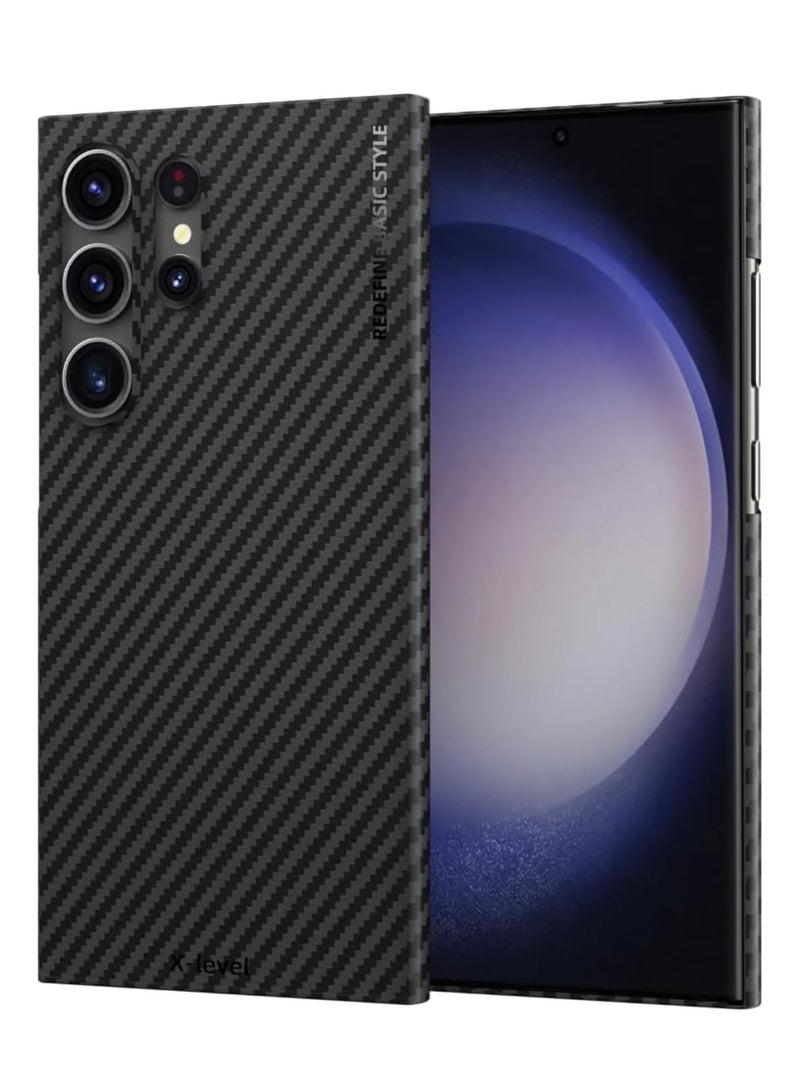 إكس ليفيل حافظة هاتف X-LEVEL لهاتف سامسونج جالاكسي S23 الترا بتصميم خفيف من ألياف الكربون - Image 1