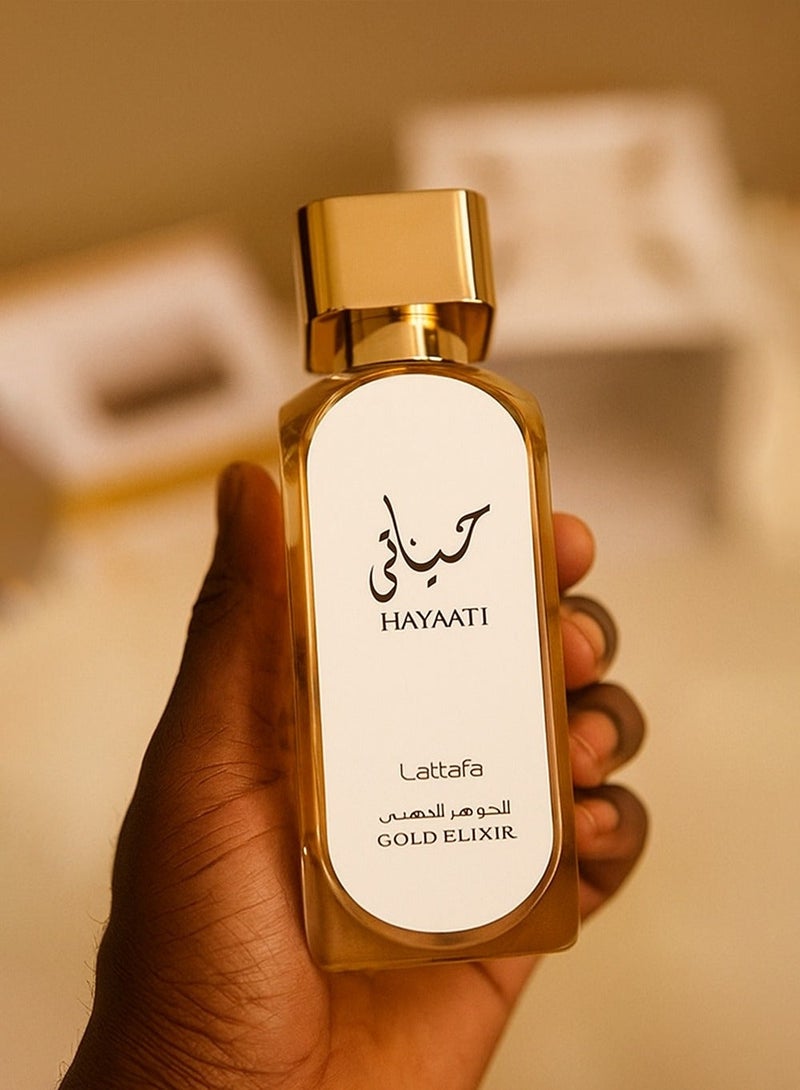 Lattafa Hayaati Gold Elixir Luxury Perfume for Women | Elegant Oriental Long Lasting Women’s Perfume with Vanilla, Peach, Amber Notes | Eau De Parfum 100ml - Image 4