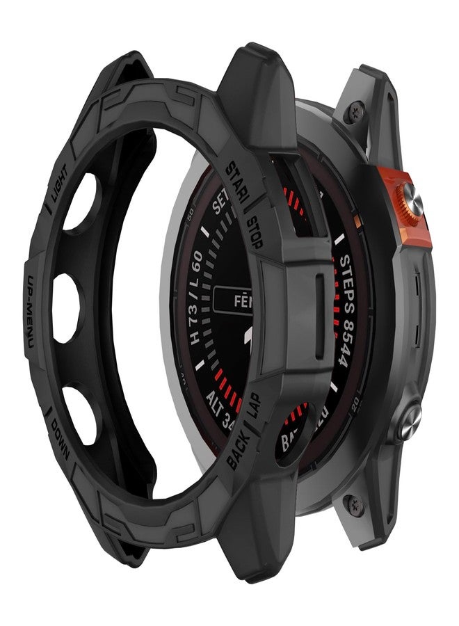 MYSNBKN Case Compatible with Garmin Epix Pro 51mm/Fenix 7X Pro/Fenix 7X Case Cover Soft TPU Bumper Rugged Shock Proof Protective Shell for Garmin Fenix 7X Pro Watch Case (Black) - Image 1
