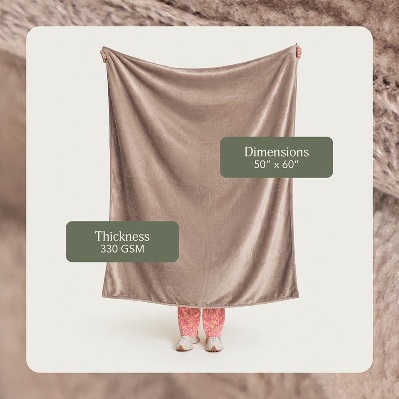 UnHide Lil Marsh Traveler - Travel Blanket - Faux Fur Blanket - Durable  Lightweight  Extra Soft Blanket - Mocha Shar Pei (50  x 60 ) - Image 2