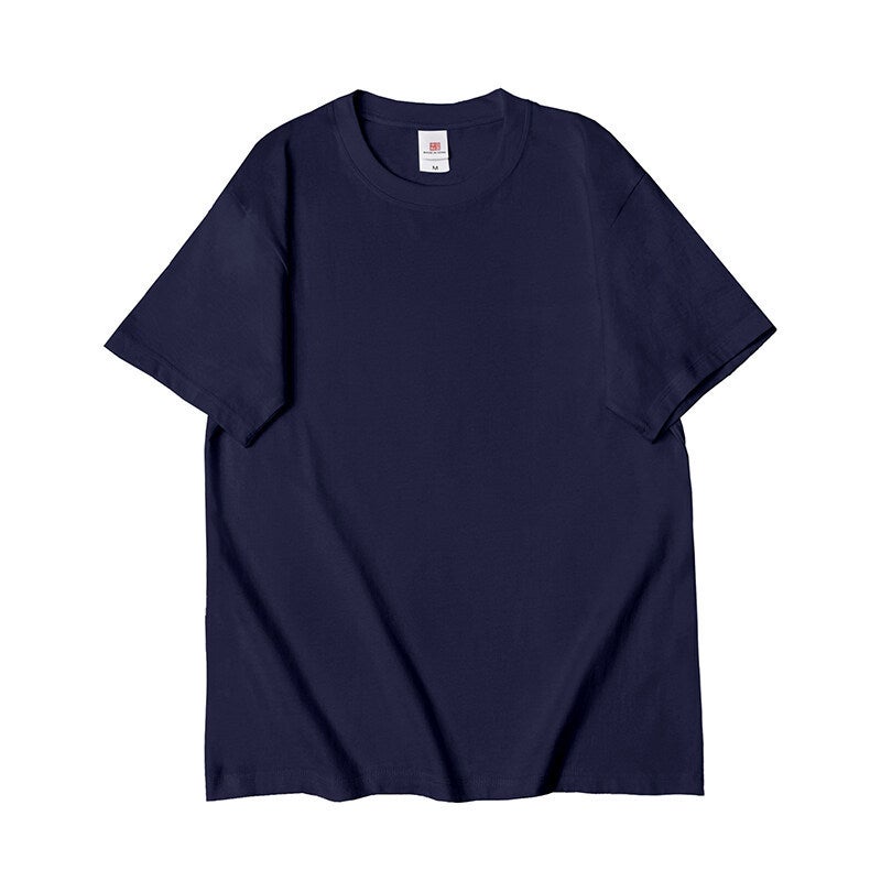 220g Cotton Three-Needle Round Neck Loose Shoulder Short-Sleeved Men''s Summer T-Shirt Export Cross-Border Light Board Bottoming Shirt - Image 3
