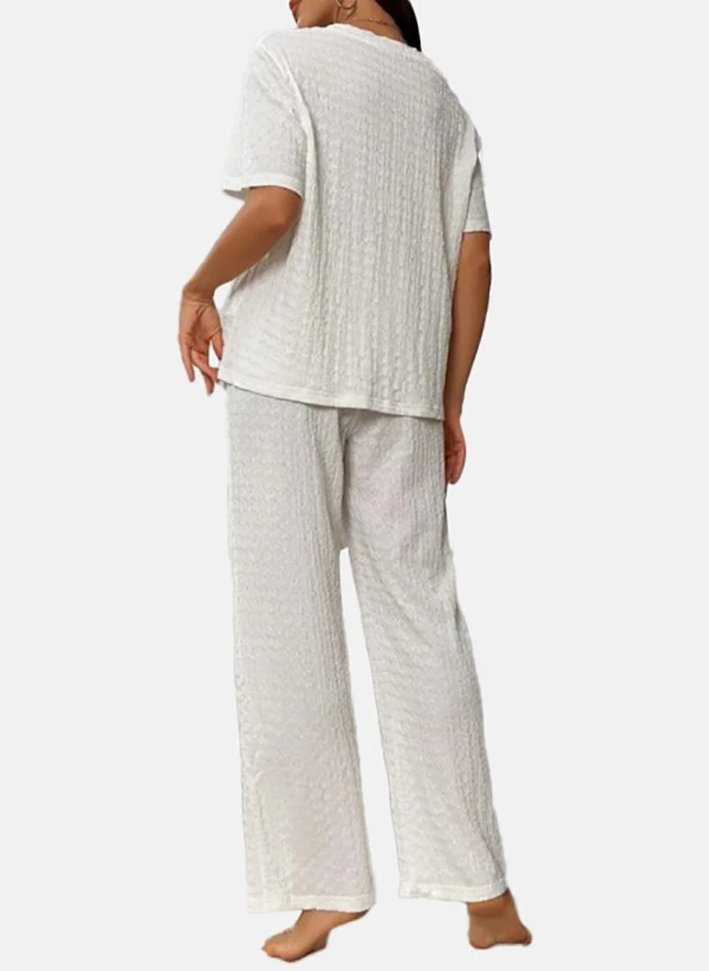 يونيكي White Solid Pyjamas & Top