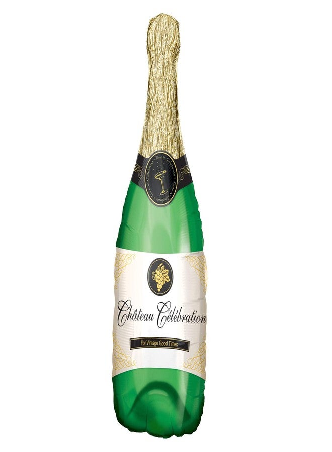 Artisan Owl Green Champagne Bottle Jumbo 36" Foil Celebration Party Balloon by Anagram - Image 2
