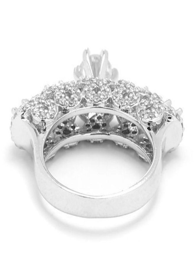3Diamonds - Elegant Platinum-Plated Diamond Twins Rings by Dar Jewelry - Unique Design, High-Quality Craftsmanship, Perfect for Special Occasions - Image 1