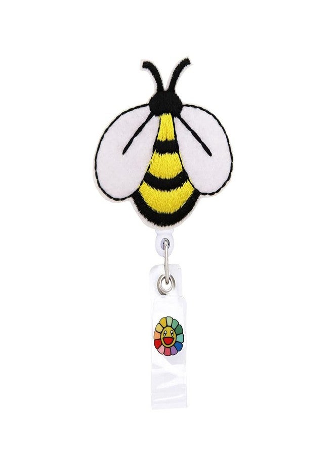 Rockapatch Bumble Bee Buzz Retractable Name Card Badge Holder Reel with Alligator Clip, 24 inches Thick Pull Cord - Image 1