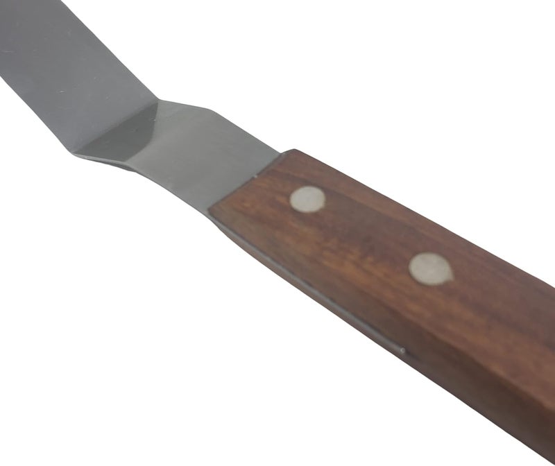 Nutlink Offset Stainless Steel Spatula Set with Wood Handles and Storage/Gift Bag - Professional Cake Decorating Tools - 4", 6.5" & 8" Stainless Steel Offset Blade Cake Spatula Set - Image 4