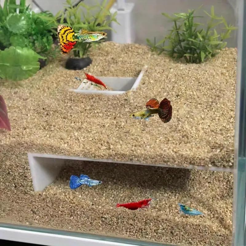 LingoFoto Aquarium Undergravel Fish Tunnel Hide Cave Corner Tank Decorations Under Gravel Viewing Tunnel Fish Cave for Aquarium Hideout (White,Style 8) - Image 2