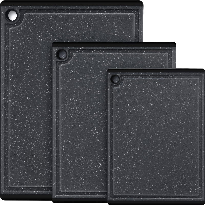 Kikcoin Plastic Cutting Boards for Kitchen, 3-Piece Large Cutting Board Set Dishwasher Safe Chopping Boards with Non-slip Feet and Juice Grooves, Kikcoin - Image 1