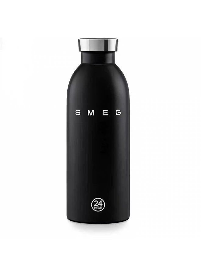 سميج زجاجة معزولة بالفراغ SMEG الإيطالية الرجعية عالية المظهر 500 مل أسود ، 24 ساعة طويلة الأمد الاحتفاظ بالبرد والحرارة - Image 2