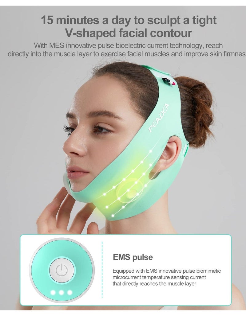 Y&D Double Chin Tightener Massage Reducer Face V Line Tape Massager Device Soft Fabric Jawline Exerciser 5 Levels of Adjustment Auto stop Achieve a Youthful Effect with Comfort and Style  - Image 2