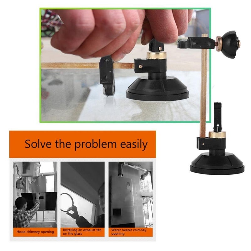 klarako Compasses Type Glass Cutter, 6 Wheel Compasses Circular Cutting Cutter with Suction Cup Circle(100CM) - Image 2