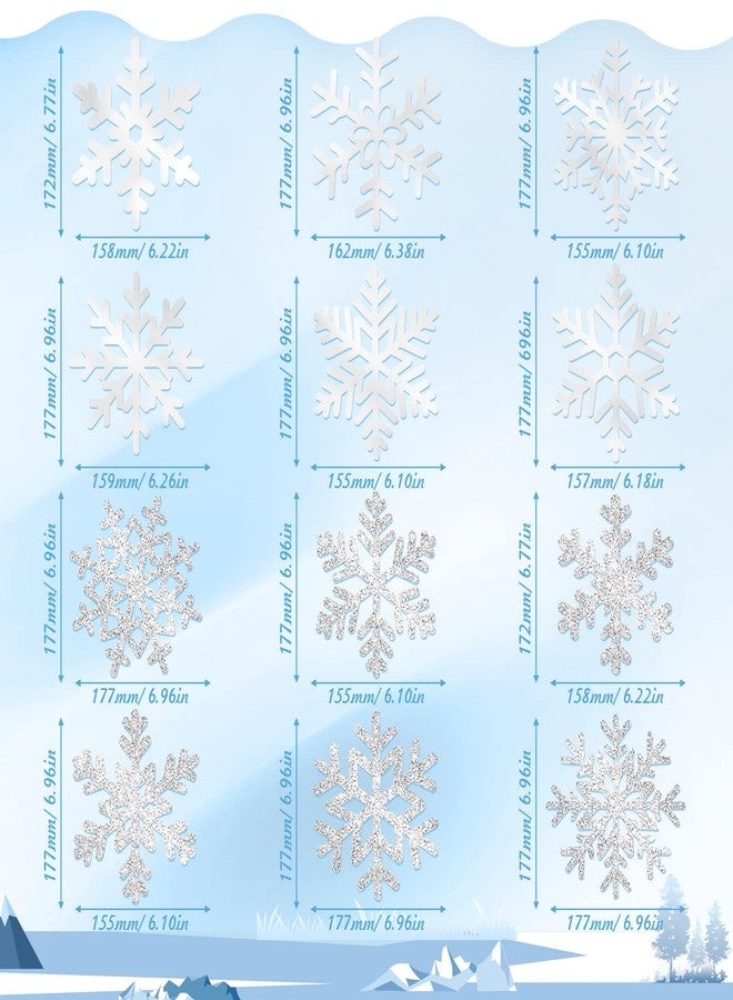 Containlol 30 Pcs Winter Snowflake Hanging Swirl Decorations Christmas Glitter Snowflakes Hanging Swirls Ceiling Streamers for Xmas Winter Holiday Baby Shower Wonderland Party Supplies(Silver) - Image 2