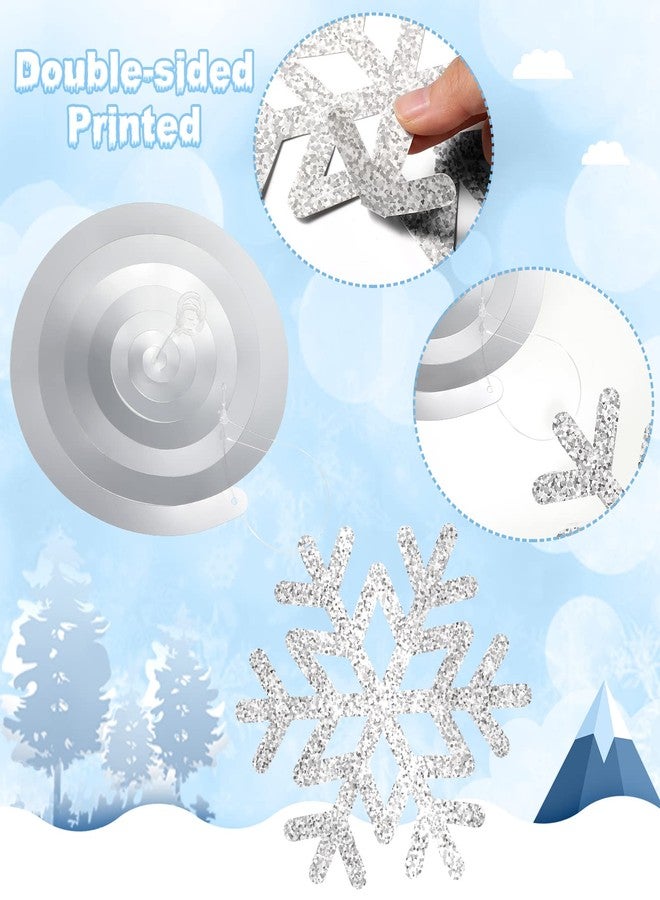 Containlol 30 Pcs Winter Snowflake Hanging Swirl Decorations Christmas Glitter Snowflakes Hanging Swirls Ceiling Streamers for Xmas Winter Holiday Baby Shower Wonderland Party Supplies(Silver) - Image 4