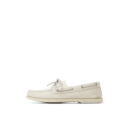 Sperry Men's Authentic Original 2-Eye Boat Shoe, White, 9.5 - Image 1