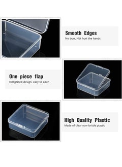 KASTWAVE Containers Box, Small Clear Plastic Beads Storage Containers Box with Hinged Lid, Storage Case of Small Items, Crafts, Jewelry, Hardware  - Image 4