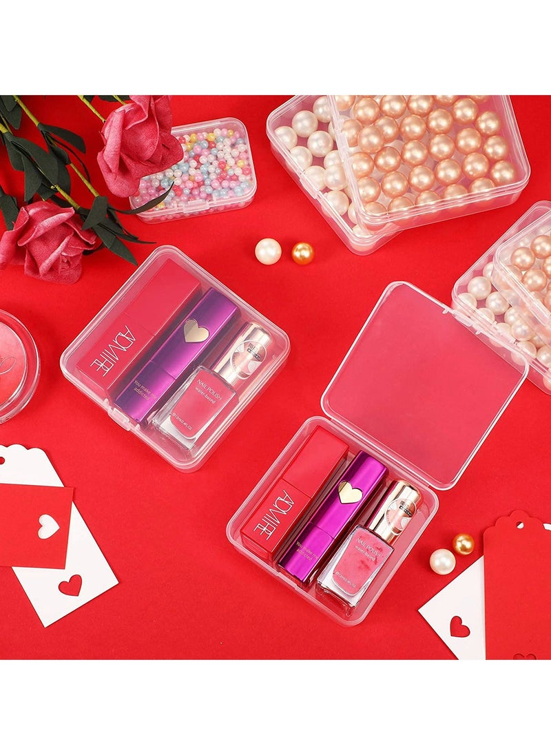 KASTWAVE - Containers Box, Small Clear Plastic Beads Storage Containers Box with Hinged Lid, Storage Case of Small Items, Crafts, Jewelry, Hardware - Image 1
