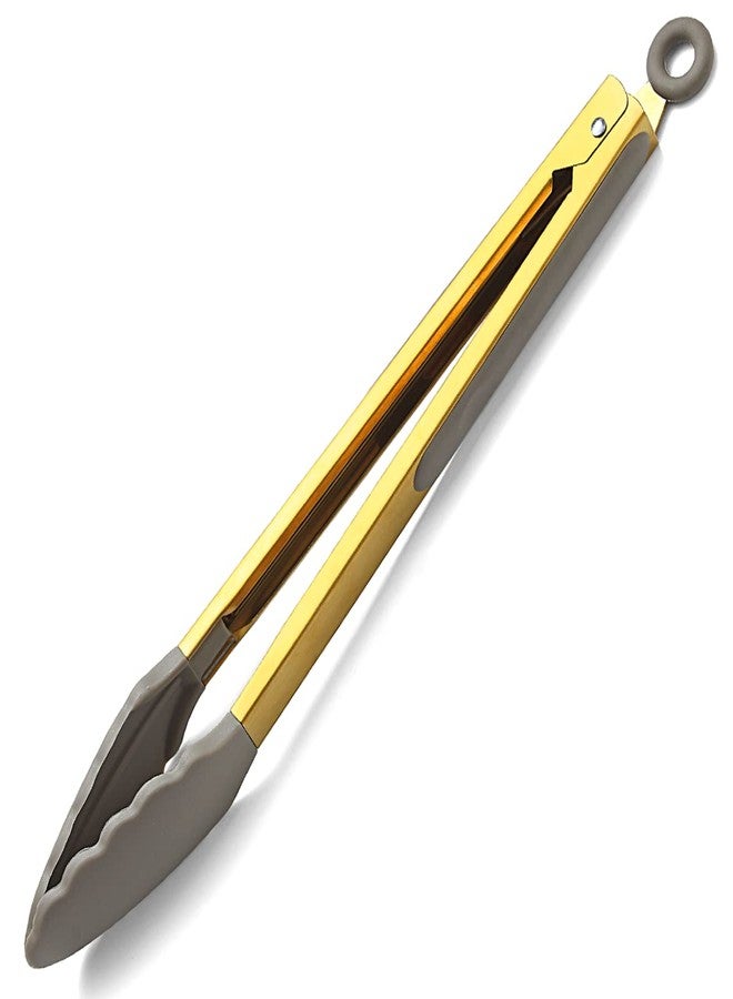 Berglander Gold Cooking Tongs, Berglander Heavy Duty Food Tongs For Cooking With Silicone Tips And Titanium Gold Plating Handle, Kitchen Tongs, Grill Tongs, Dishwasher Safe, Easy to Clean - Image 1