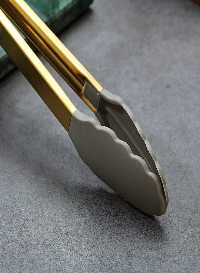 Berglander Gold Cooking Tongs, Berglander Heavy Duty Food Tongs For Cooking With Silicone Tips And Titanium Gold Plating Handle, Kitchen Tongs, Grill Tongs, Dishwasher Safe, Easy to Clean - Image 4