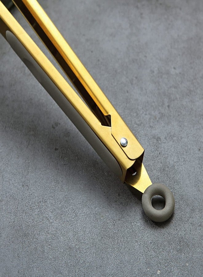 Berglander Gold Cooking Tongs, Berglander Heavy Duty Food Tongs For Cooking With Silicone Tips And Titanium Gold Plating Handle, Kitchen Tongs, Grill Tongs, Dishwasher Safe, Easy to Clean - Image 5