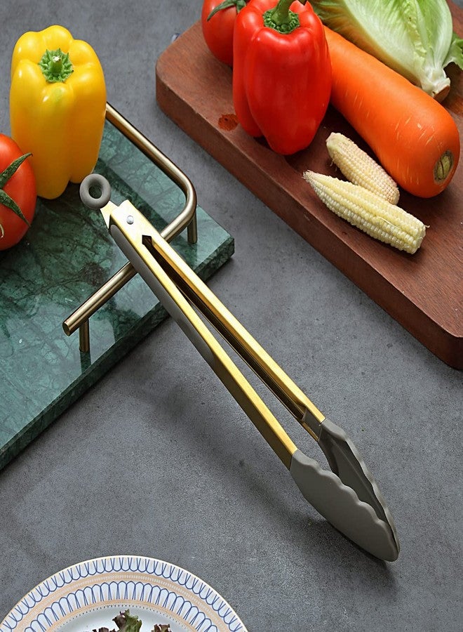 Berglander Gold Cooking Tongs, Berglander Heavy Duty Food Tongs For Cooking With Silicone Tips And Titanium Gold Plating Handle, Kitchen Tongs, Grill Tongs, Dishwasher Safe, Easy to Clean - Image 3