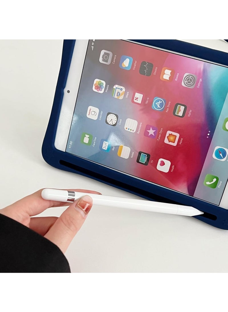 VKL - Case for Xiaomi Redmi Pad SE 11 inch 2023 Tablet, Portable Handle Stand, Kids Friendly Soft Silicone Cover with Shoulder Strap for Xiaomi Redmi Pad SE 11 inches 2023 (Navy blue) - Image 1