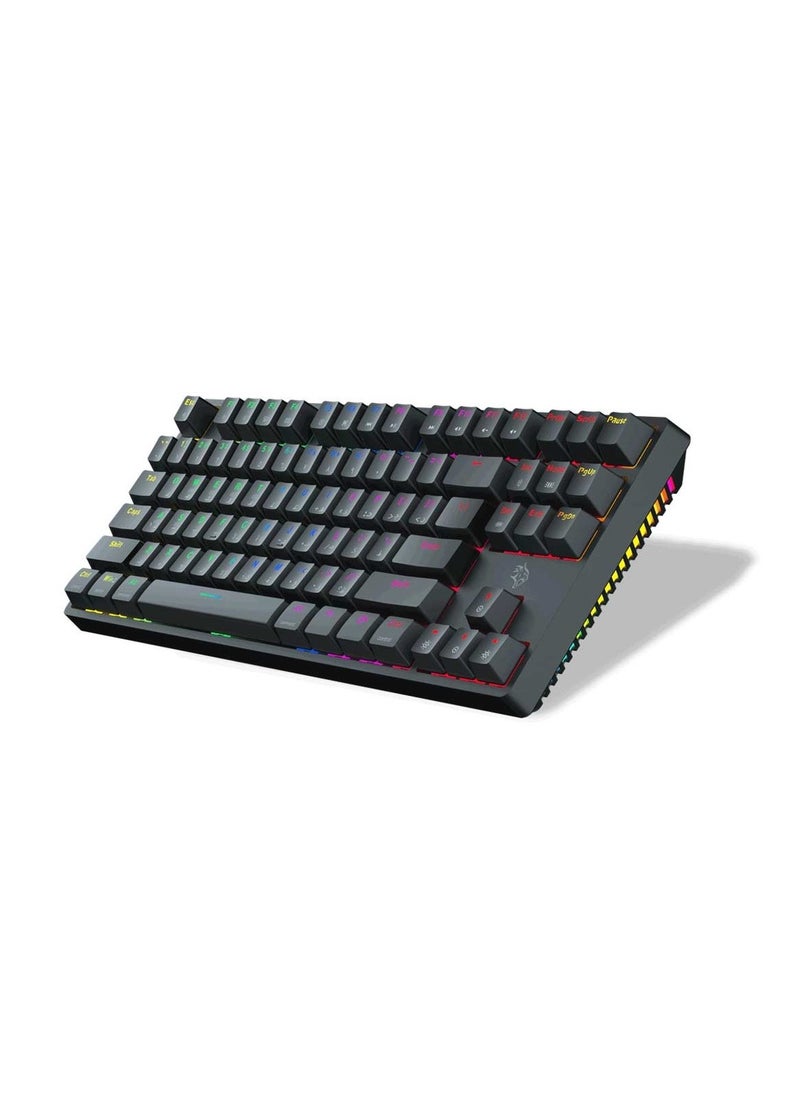 porodo - 3in1 Wireless Mechanical Keyboard TKL Gateron Switch / USB Wire / 2.4G / Bluetooth Connection / Anti- Ghosting Keys /RGB 20 Modes Lights / Wireless Gaming Keyboard - Black - Image 1