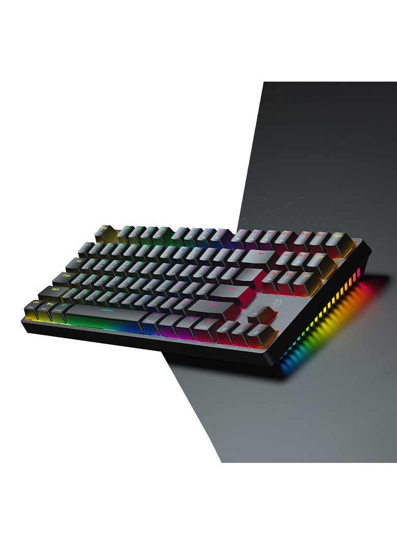 porodo - 3in1 Wireless Mechanical Keyboard TKL Gateron Switch / USB Wire / 2.4G / Bluetooth Connection / Anti- Ghosting Keys /RGB 20 Modes Lights / Wireless Gaming Keyboard - Black - Image 1