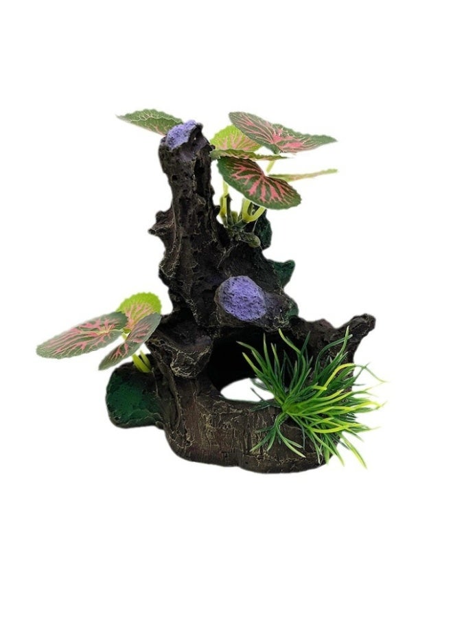 زينة نباتات شجرية لأحواض السمك، زينة نباتات صغيرة لأحواض الأسماك، زينة أحواض السمك، عشب مائي واقعي مُحاكي لمواد أحواض الأسماك - Image 1