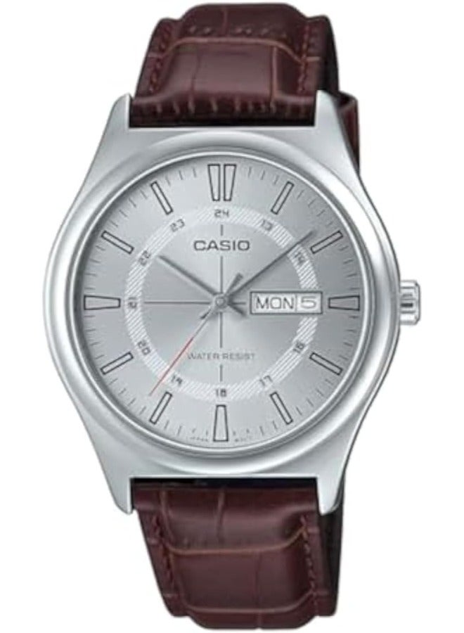 Leather Analog Watch MTP-V006L-7CUDF