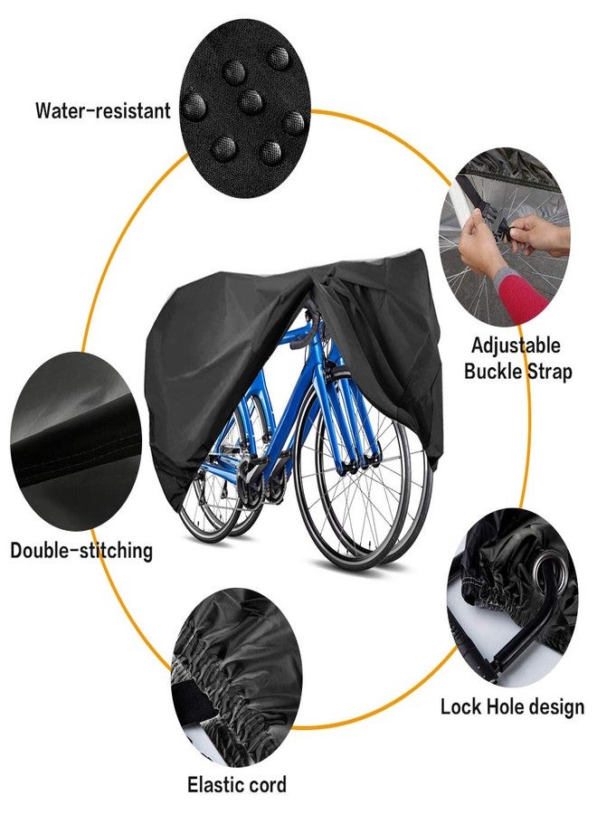 hanmir Bike Cover for 2-3 Bike Waterproof Outdoor Bicycle Cover with Lock Hole for Mountain Road Bikes - Image 3