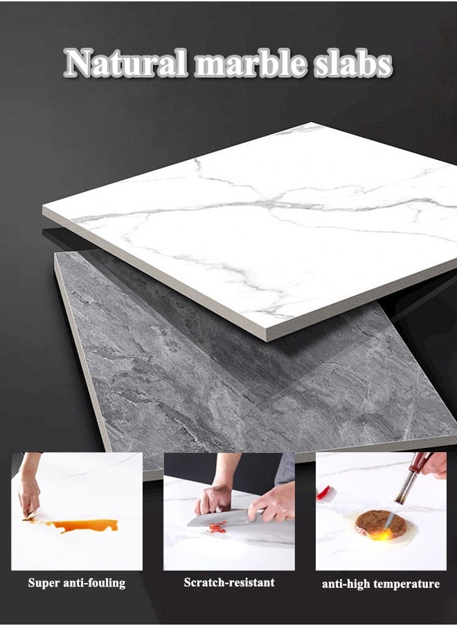 Coffee Table with Shelf Wooden Marble Pattern Can Store and Display Multiple Scenes Use Coffee Table Suitable for Home Living Room Office