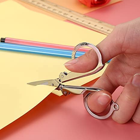 SNNP Small Folding Cutting Scissor Stainless Steel Mini Folding Pocket Scissors Student Scissors 2 Pack - Image 5