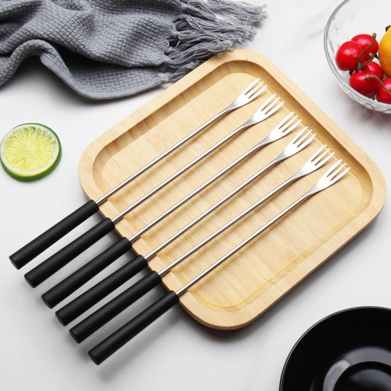 Stainless Steel Cheese Forks and Fruit Fondue Forks with Long PP Handles, 6pcs Set for Household Grilling, Chocolate Fountain, and Dessert Serving - Image 5