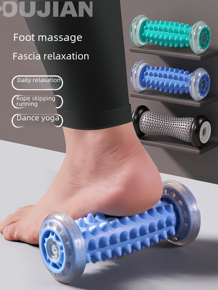 Oujian foot massage roller foot fascia ball flat foot relaxation massage fitness home massage artifact([Wolf tooth 3-piece set] green) - Image 2