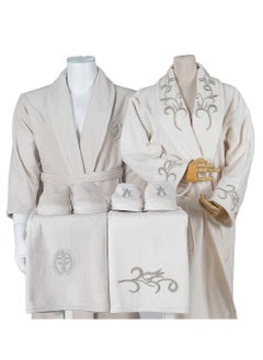 Set Bath Robe Beige Double