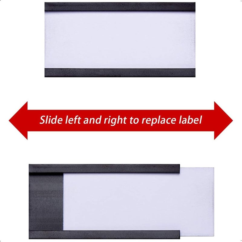 X spring Magnetic Label Holders, 30 Pcs C Channel Label Holder, Magnetic Shelf With White Card Inserts And Clear Plastic Protectors Shelf Labels, Magnetic Labels For White Board, Toolbox, Metal Wall - Image 4