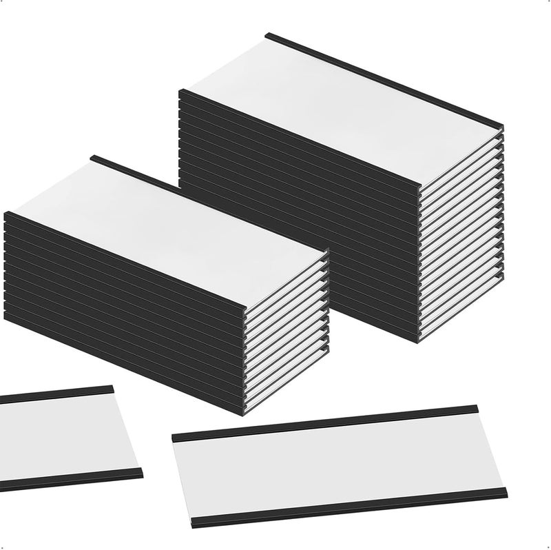 X spring Magnetic Label Holders, 30 Pcs C Channel Label Holder, Magnetic Shelf With White Card Inserts And Clear Plastic Protectors Shelf Labels, Magnetic Labels For White Board, Toolbox, Metal Wall - Image 1